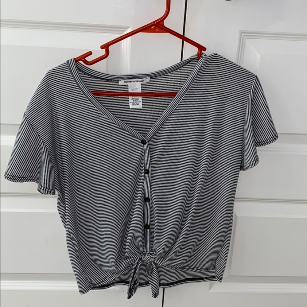 Black and White Striped Top